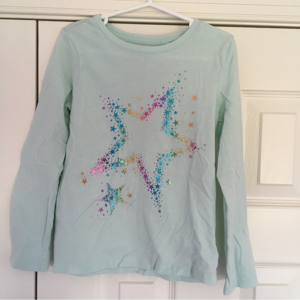 Gap Kids Long Sleeve Teal Star T-Shirt, Size S